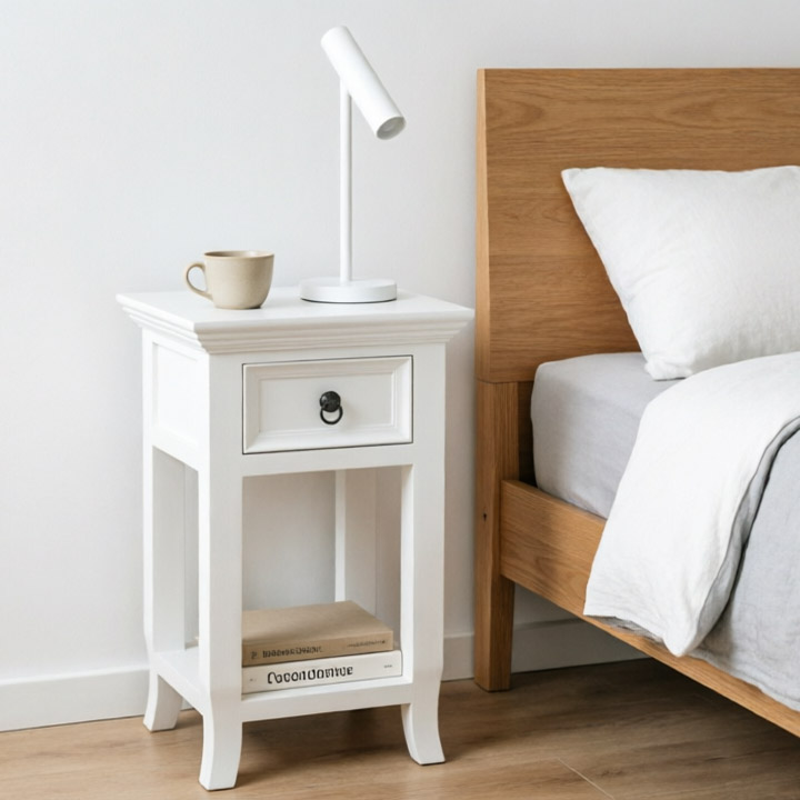 white bedside